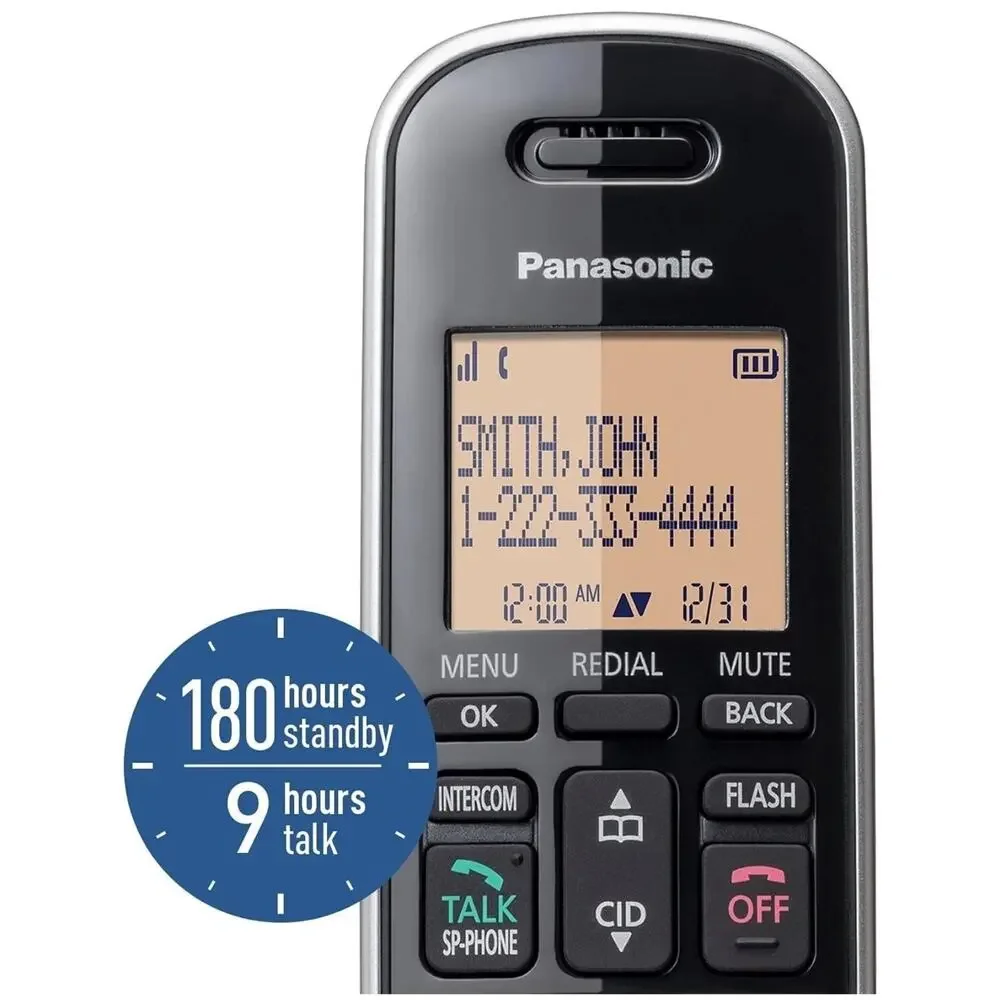 Panasonic Compact Cordless Phone with DECT 6.0, 1.6
